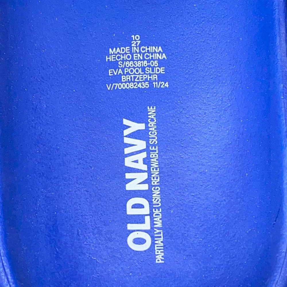 Old Navy EVA Pool Slides Royal Blue Sugarcane Sandals Mens 10 S/663816-05‎